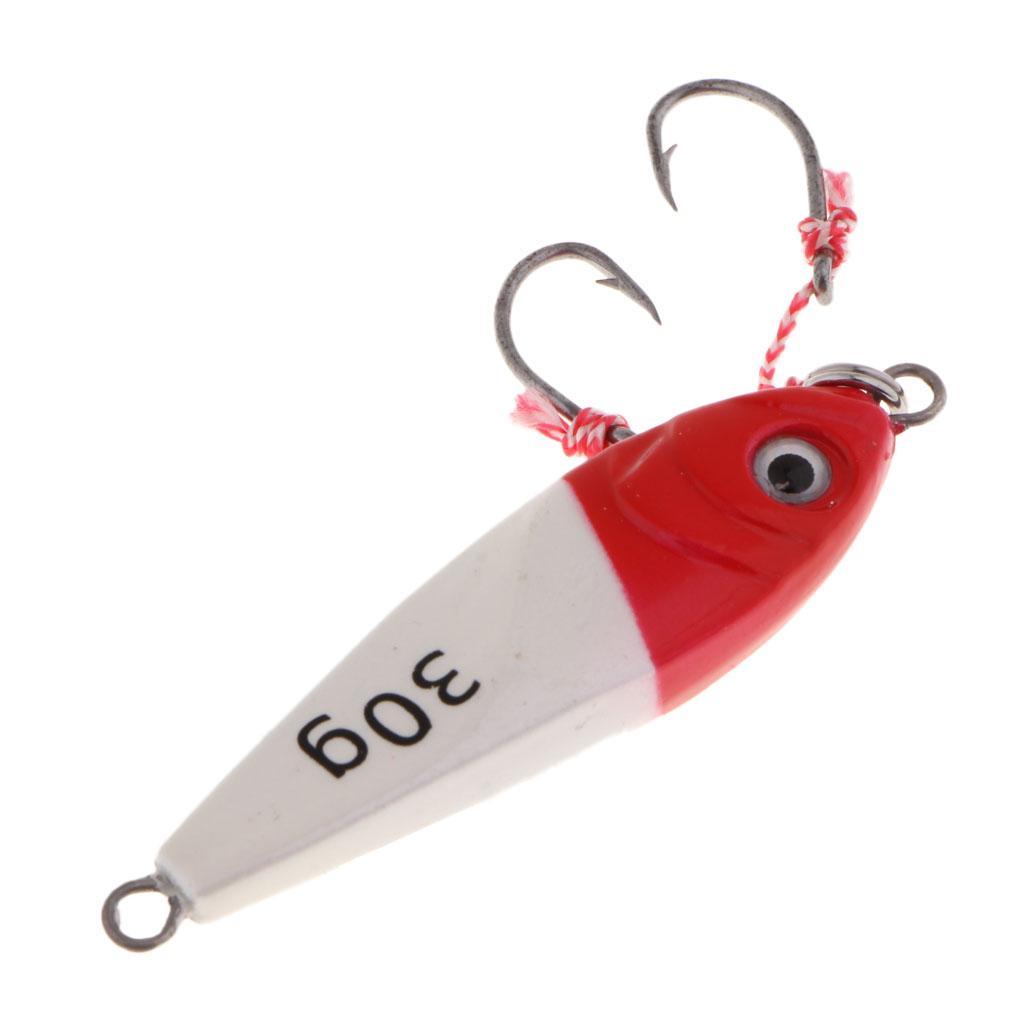 Jigs Jigging Fishing Lure Metal Hard Bait with Assist Hooks Fast Sinking for Deep Sea Fishing