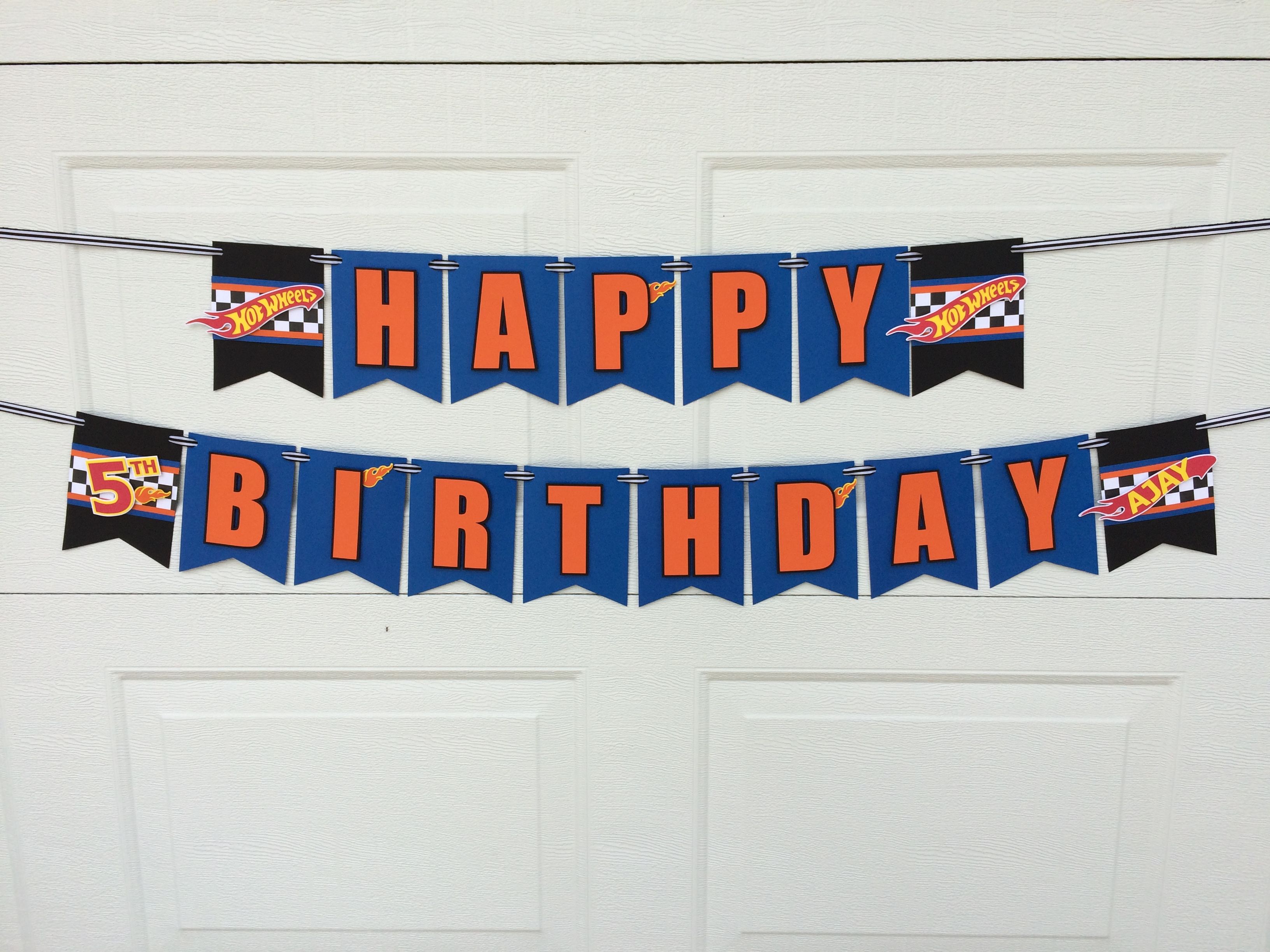 Dây cờ trang trí sinh nhật happy birthday hotwheel banner PHG39