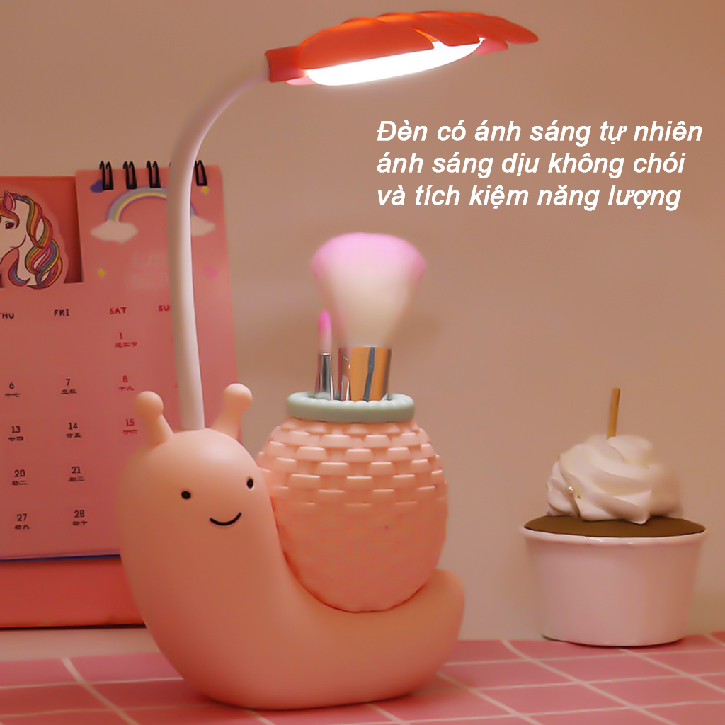 Đèn học để bàn sạc usb hình thú dễ thương Có Thể Gập Xoay 360 độ LED Chống Cận - hình ốc sên - màu ngẫu nhiên - 4418