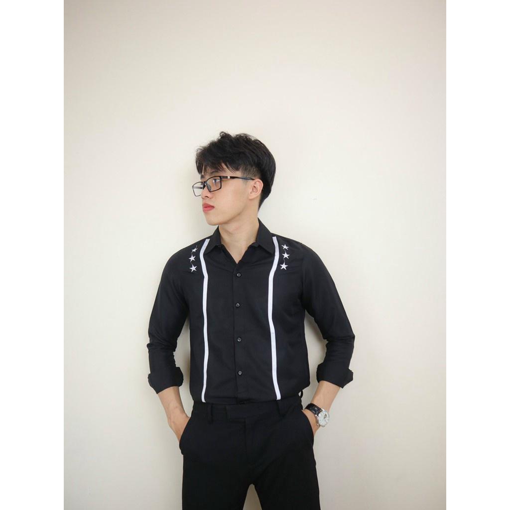 Áo sơ mi in thêu dài tay nam nữ cực đẹp