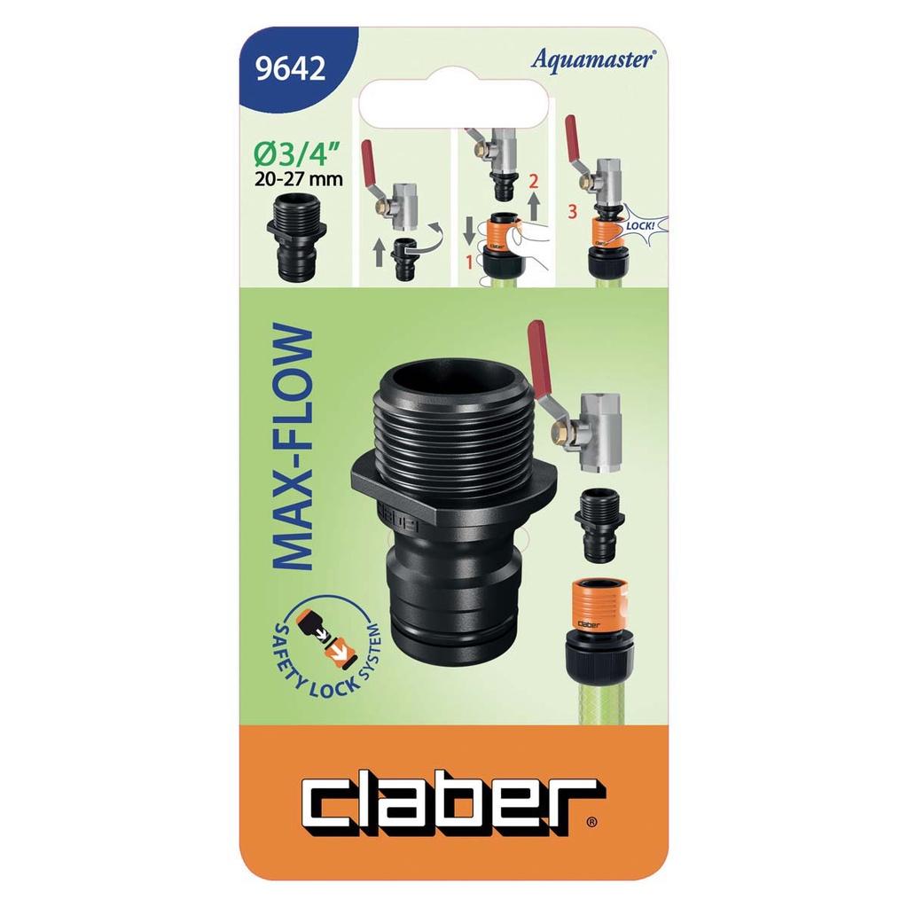 Đầu nối nhanh lưu lượng lớn ren ngoài 3/4" Claber