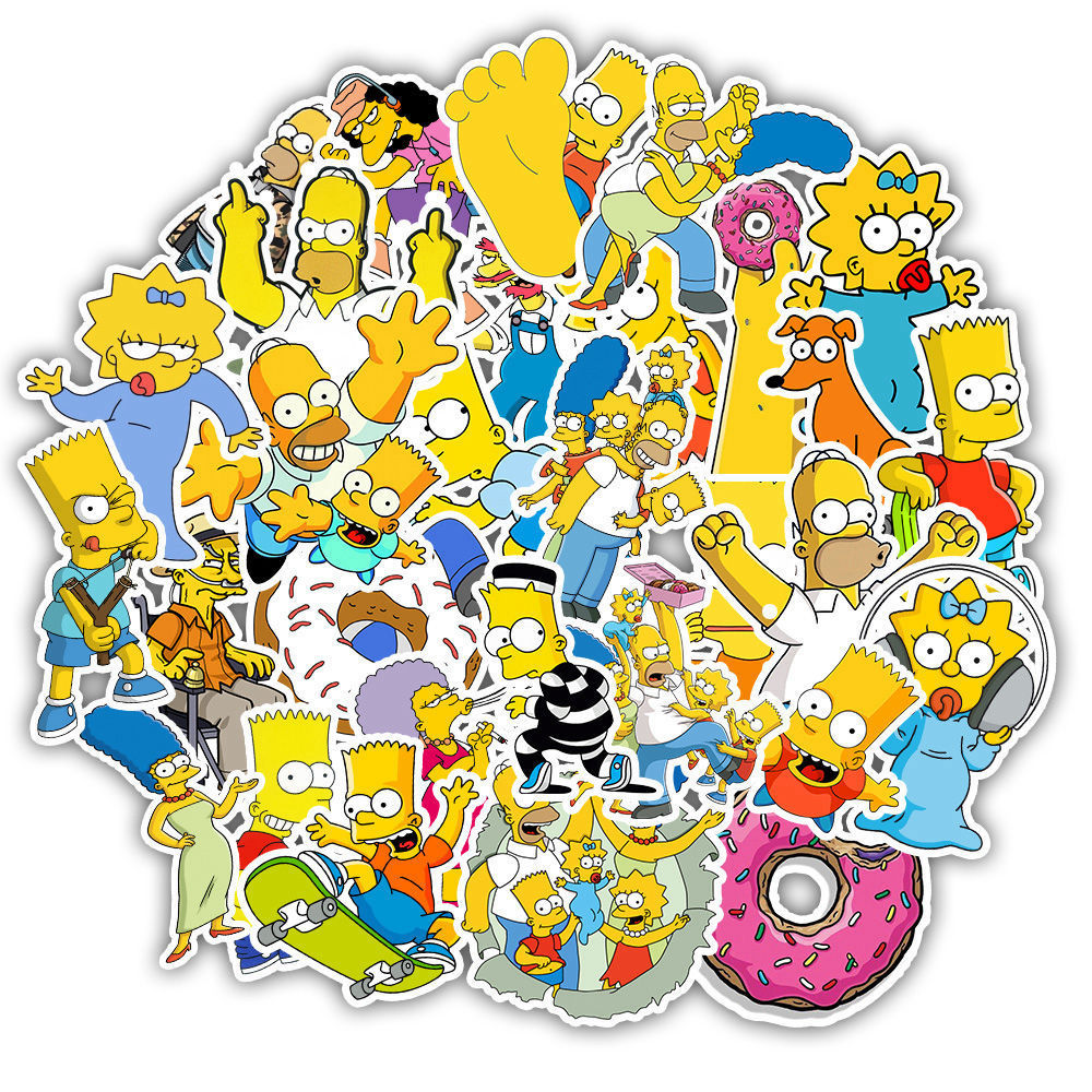 Sticker chủ đề Simpsons Chống Thấm, Chống Bay Màu| Trang Trí Điện Thoại, Laptop, mũ bảo hiểm, bình nước