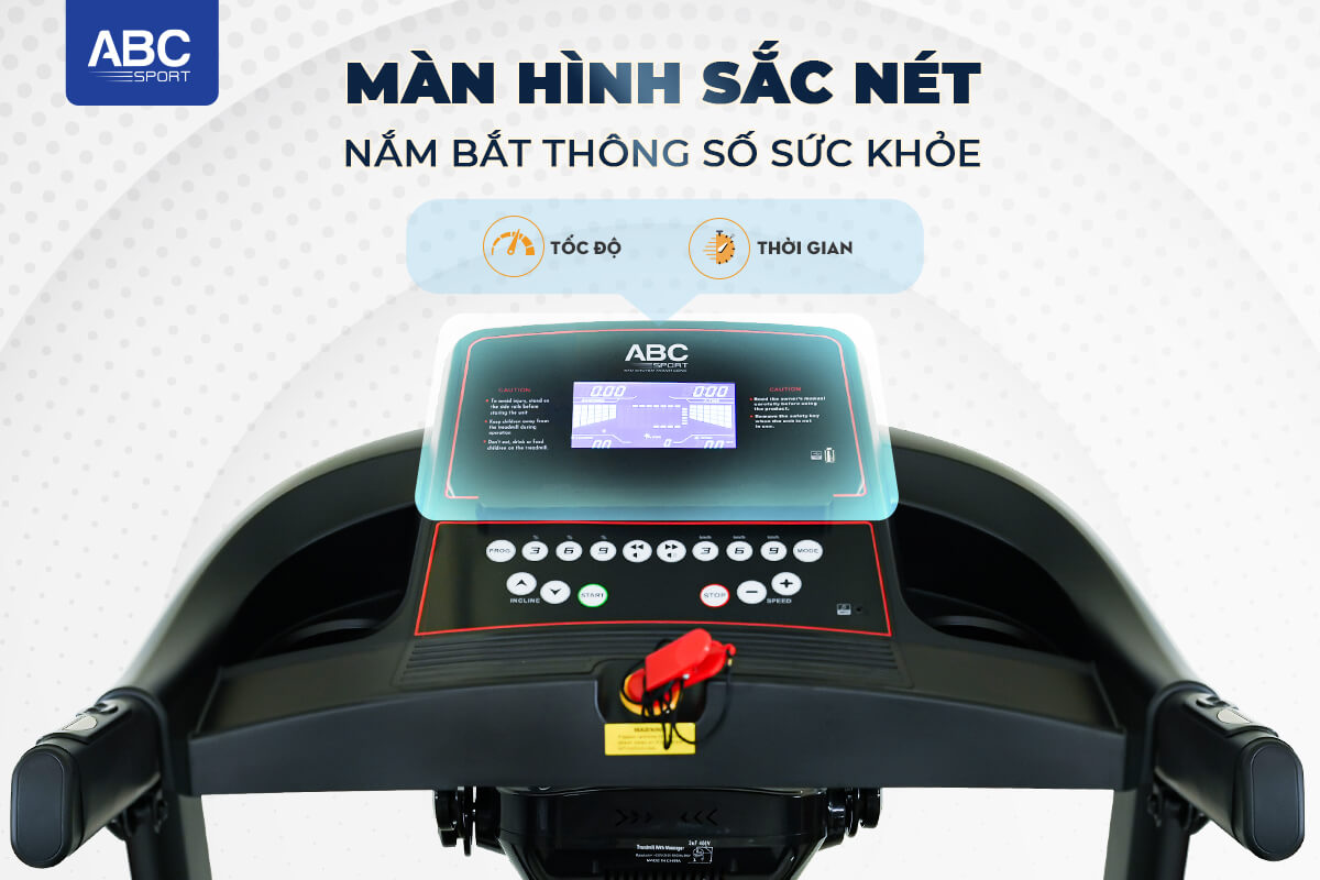 Máy chạy bộ đa năng ABCSPORT PRO17 khung sườn chắc chắn thiết kế nhỏ gọn tiết kiệm không gian, dành cho khách ở nhà diện tích nhỏ- chung cư