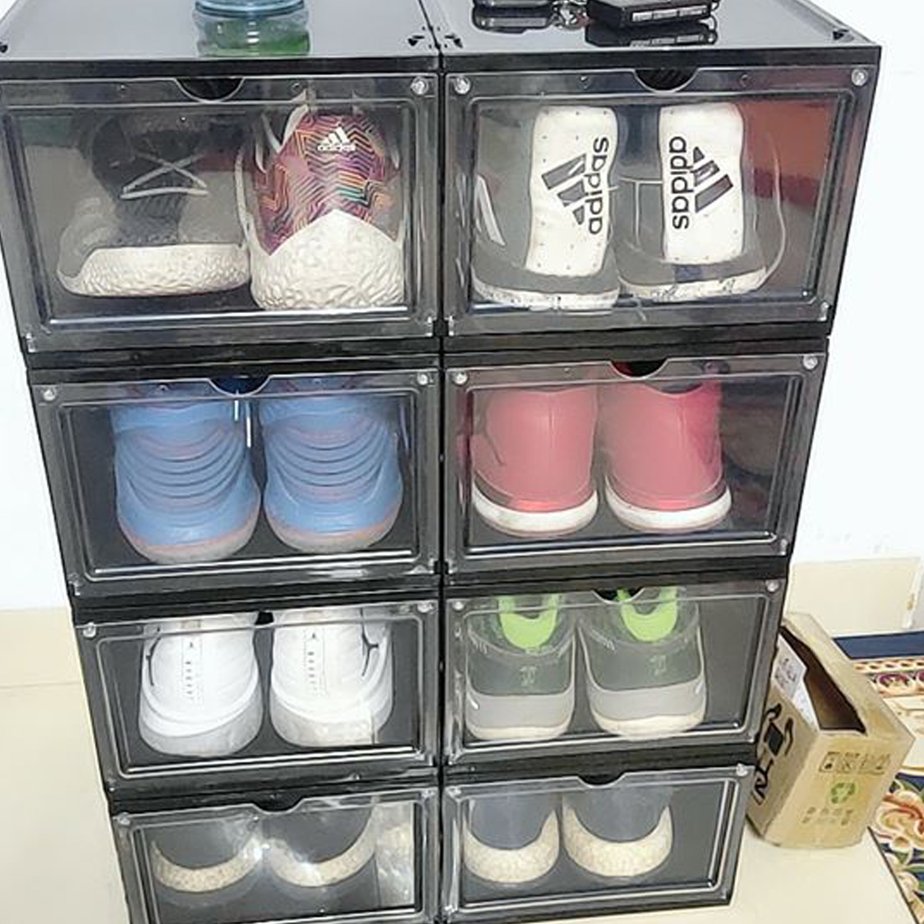 COMBO 2 Hộp Nhựa Cứng Thông Minh Đựng Giày Thể Thao Sneaker Nắp Trong Suốt Có Nam Châm Hít - Chịu Lực Tốt