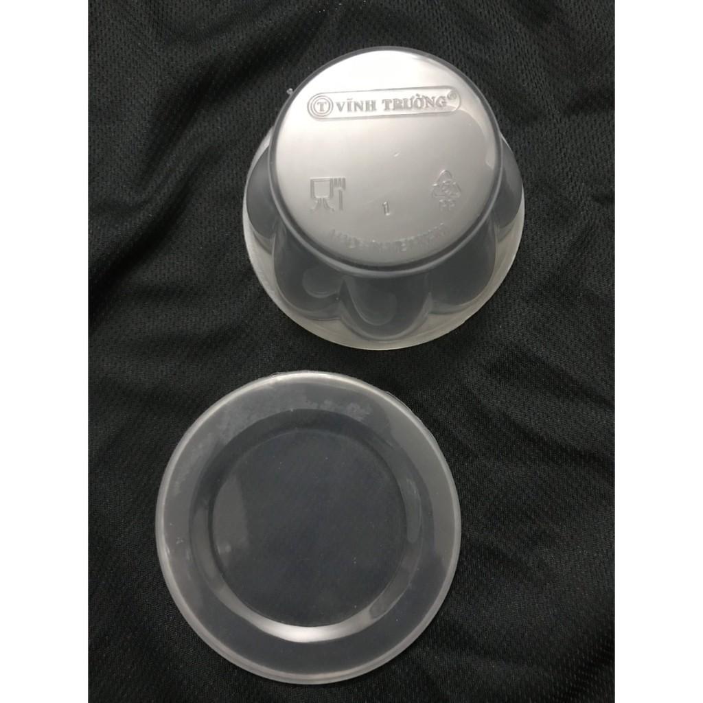 Hộp nhựa bánh flan hình hoa có nắp KT: 8cm