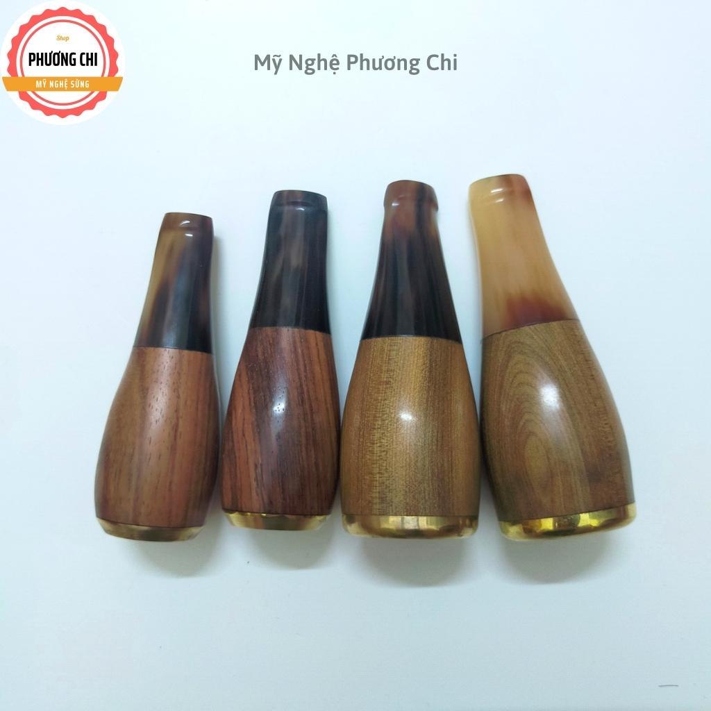 Tẩu cigar Thân gỗ cán sừng, gỗ trắc Full size Ring