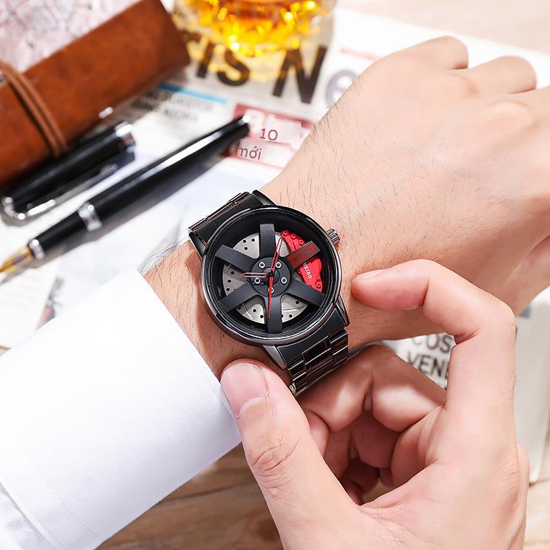 Vận Chuyển nhanh Mới Phong Cách Hàn Quốc Internet Người Nổi Tiếng Bánh Xe Cơ Sáng Tạo Đồng Hồ Nam Thể Thao Thời Trang Đồng Hồ Thạch Anh