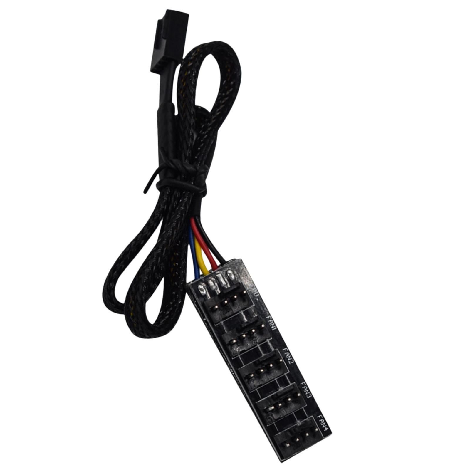 35cm 1 to 5 4-Pins PWM Fan CPU Hub Power Extension Cable ,1 to 5 Way, Fan Splitter Cable Hub, for Chasis Cooler PC Case Converter Adapter