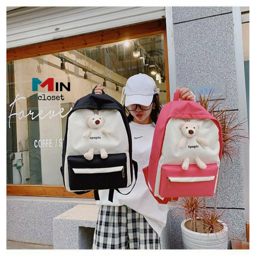 Balo Ulzzang Thời Trang Chống Nước XPEGDA + Tặng Gấu Xinh- B02