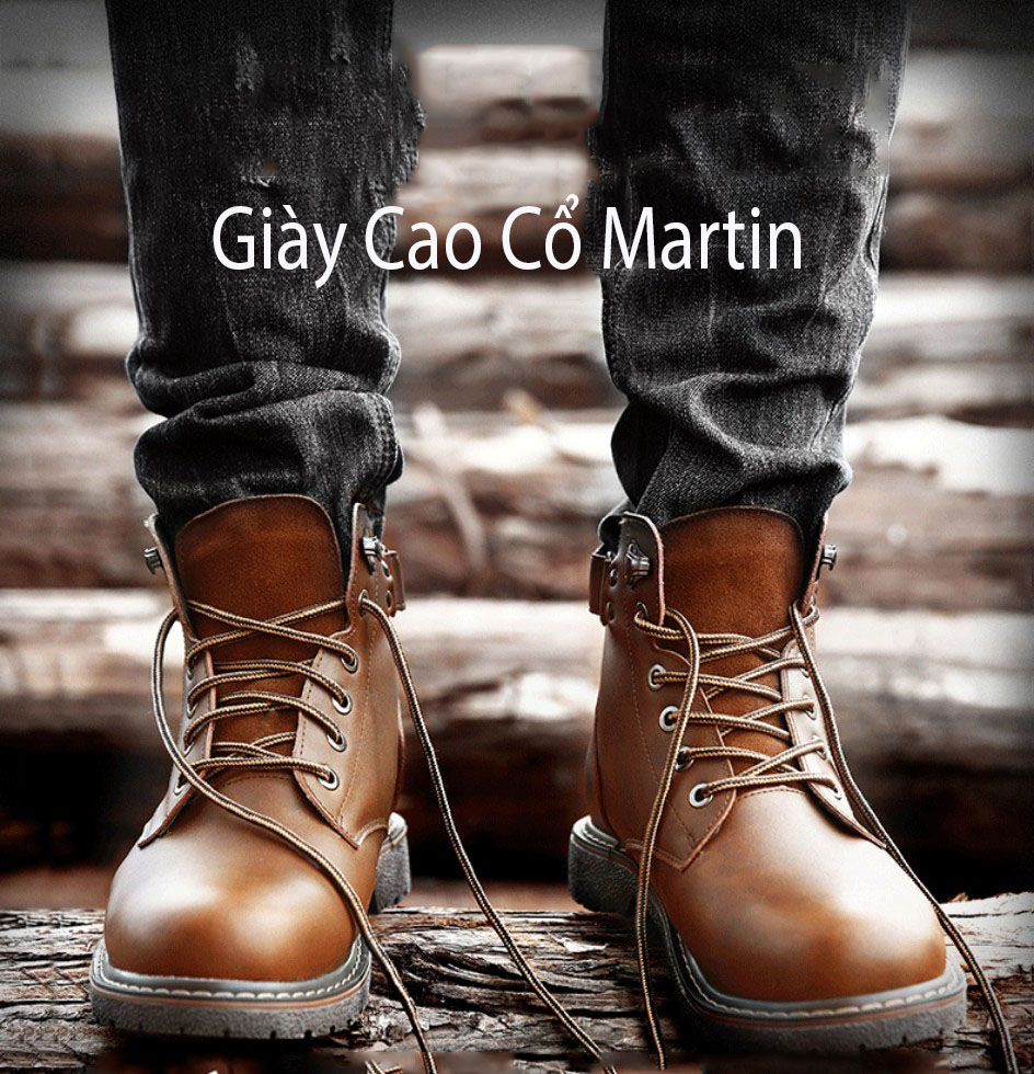 Giày  cao cổ da thật nam phong cách - Mã 12689