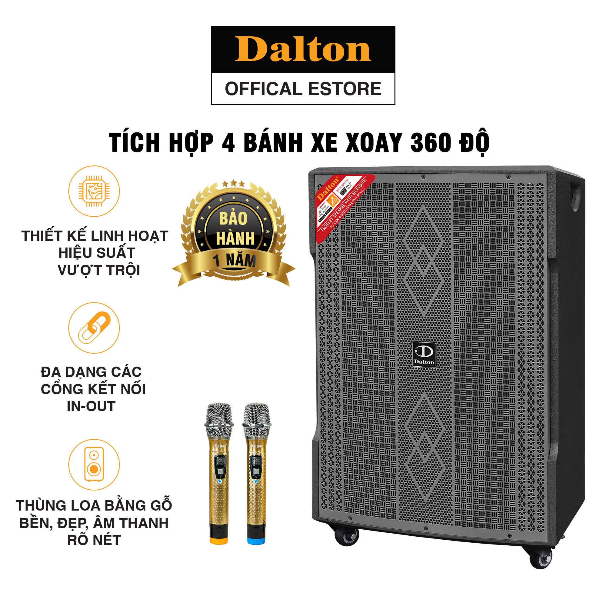 Loa karaoke công suất lớn TS-18G800XP bass 5 tấc, 850W. Loa DALTON 3 đường tiếng cực hay-Hàng chính hãng ( Sản xuất tại Việt Nam )- BH 12 THÁNG - HÀNG CHÍNH HÃNG