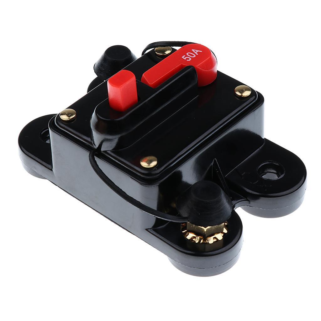 12V 24V Car Auto Boat Audio Fuse Holder 50Amp Manual Reset Circuit Breaker