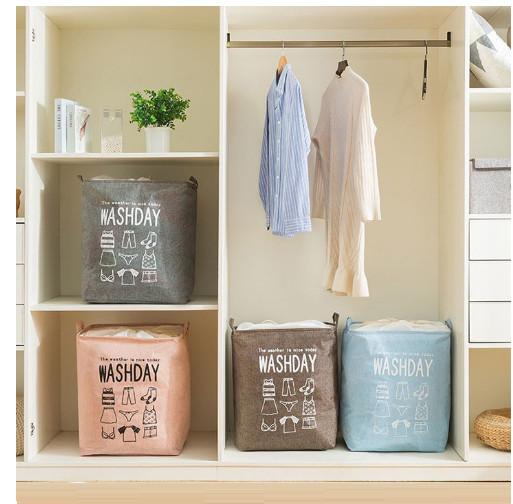Túi vải đựng chăn màn cỡ lớn có thể gấp gọn, Giỏ đựng quần áo chống thấm nước siêu tiện dụng