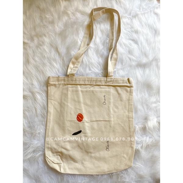 Túi tote canvas vải bảo vệ môi trương túi tote vải trắng ngà ulzzang vintage