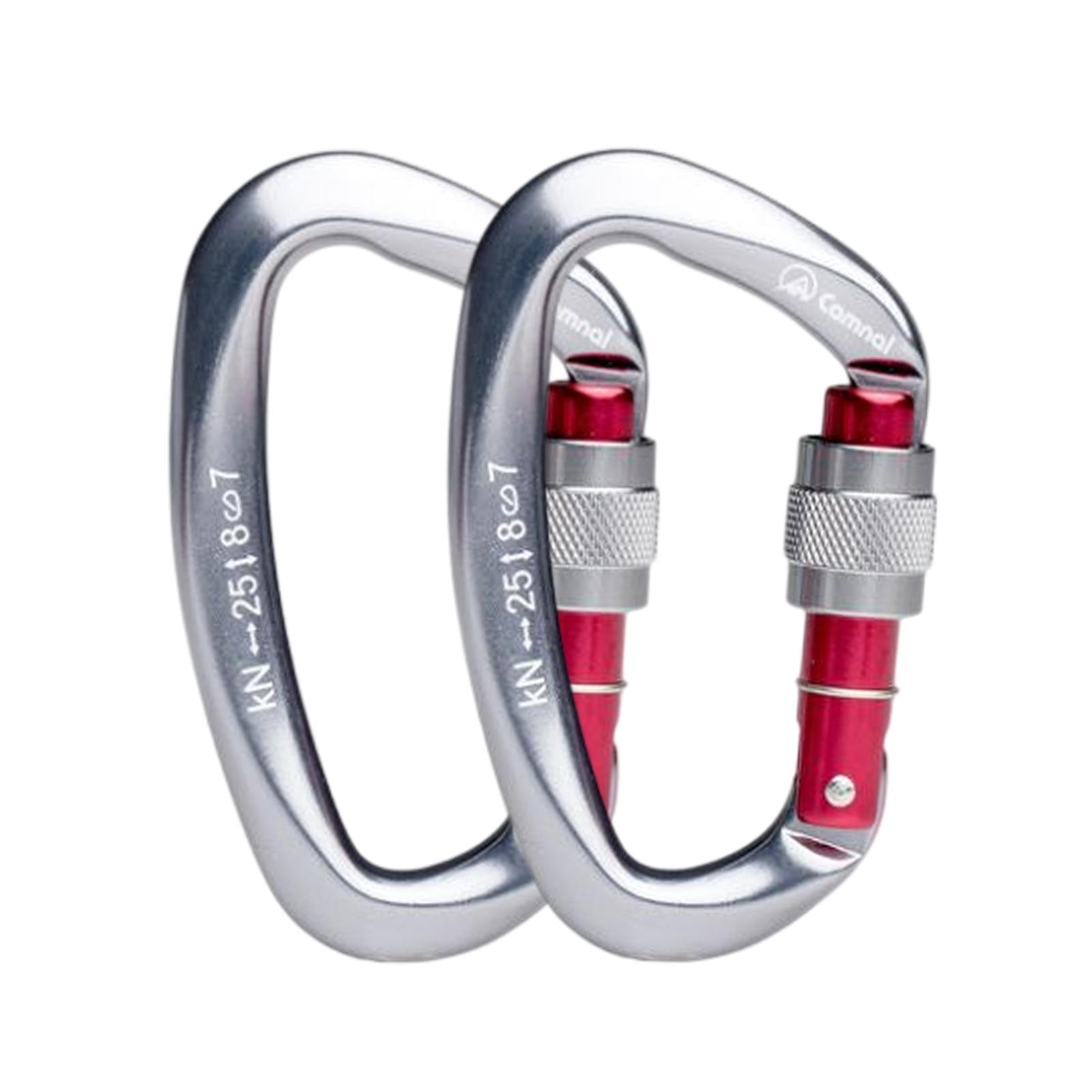 6x Mountaineering Climbing Equipment Carabiner Screw Lock 25KN
