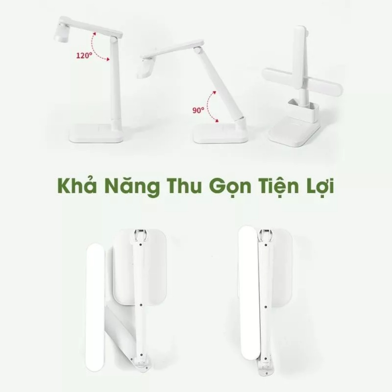 Đèn học tích điện , đèn bàn chống cận 3 chế độ sáng gấp gọn tiện lợi