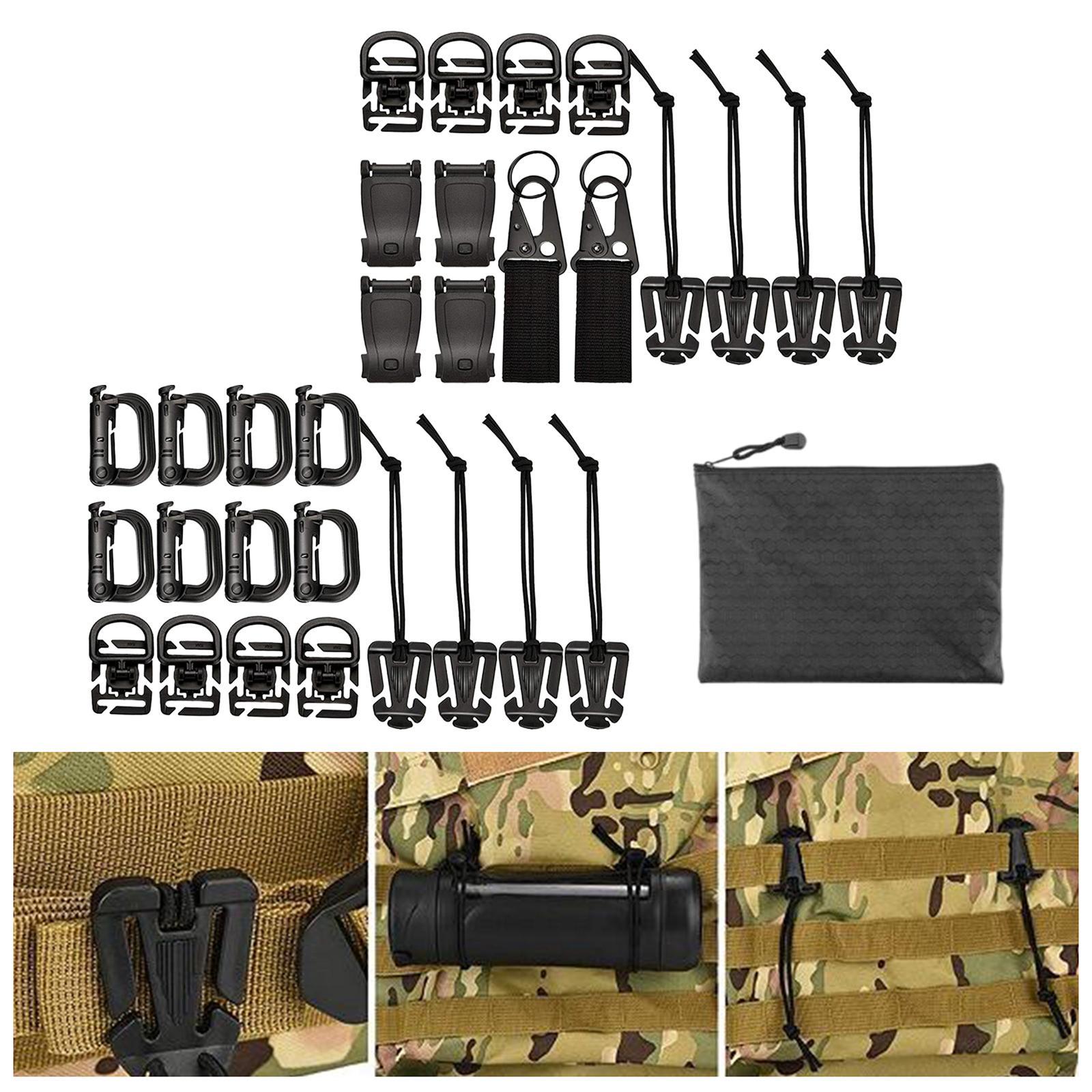 Molle Accessories Kit of 30 Attachments Web Dominator Elastic Strings for Traveling Trekking