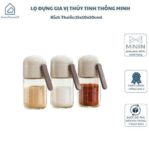 Lọ Đựng Gia Vị Thủy Tinh Thông Minh Chống Ẩm, Hủ Đựng Gia Vị Sang Trọng Không Cần Thìa - HÀNG CHÍNH HÃNG MINIIN