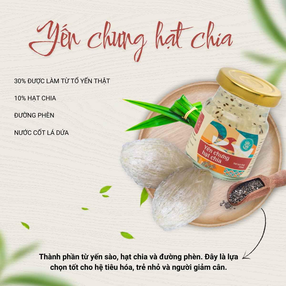 Yến Thị-Bán Lẻ- Chưng sẵn 70ml- 30% Yến