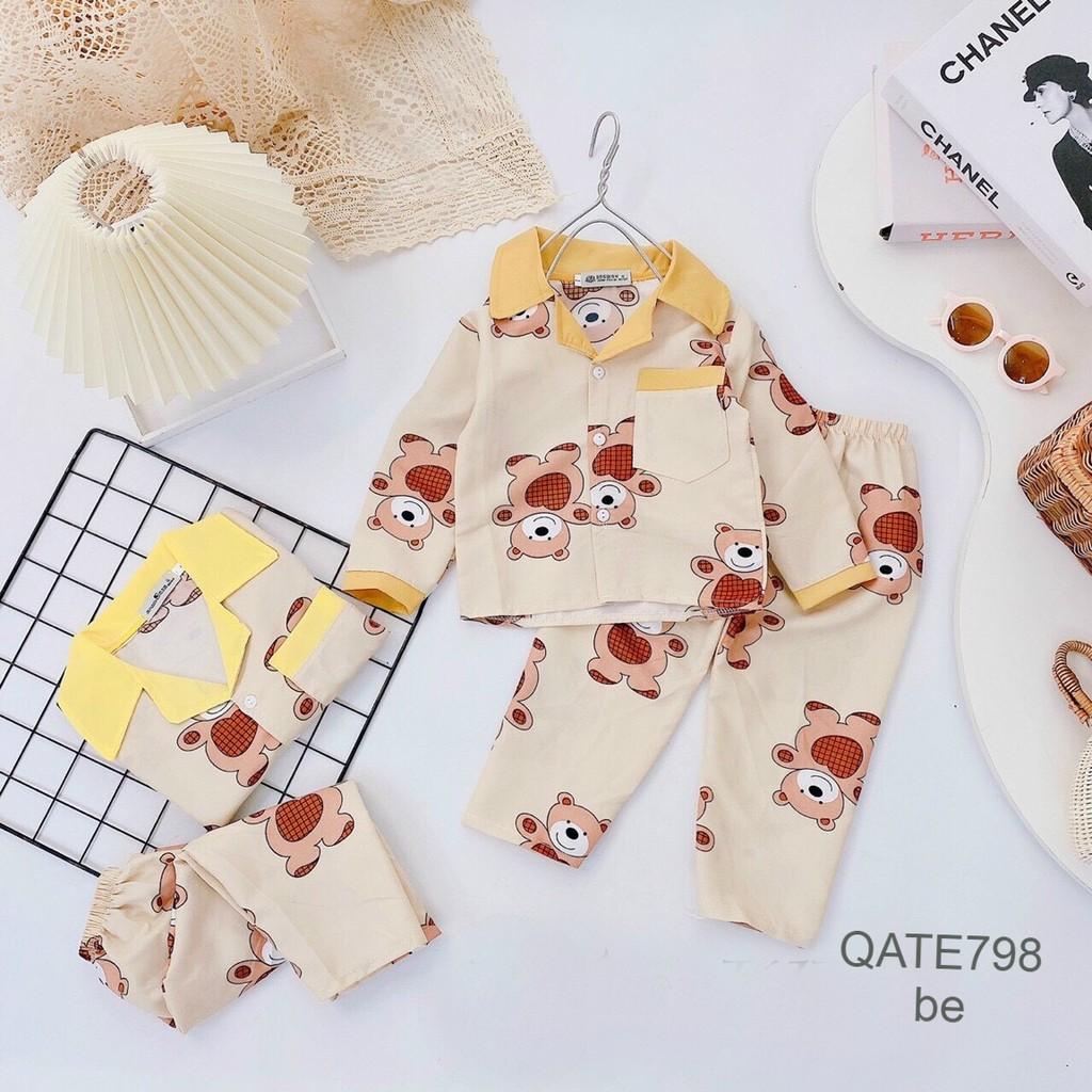 (8-18kg) Đồ bộ cho bé pijama - đồ bộ bé trai và đồ bộ bé gái cộc tay xinh xắn QATE935