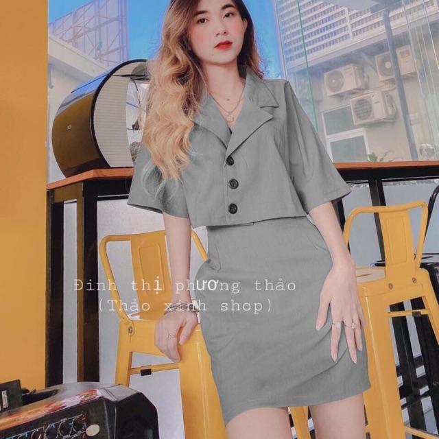Sét vest kèm chân váy  cá tính, sang chảnh