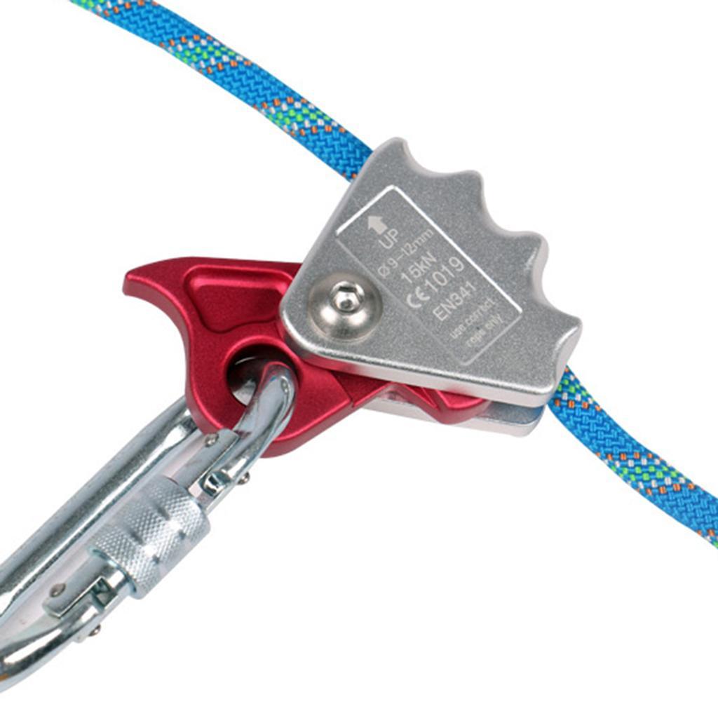 15KN Outdoor Rock Climbing Arborist Rope Grab Equipment Aluminum Alloy + Fall Protection Rope