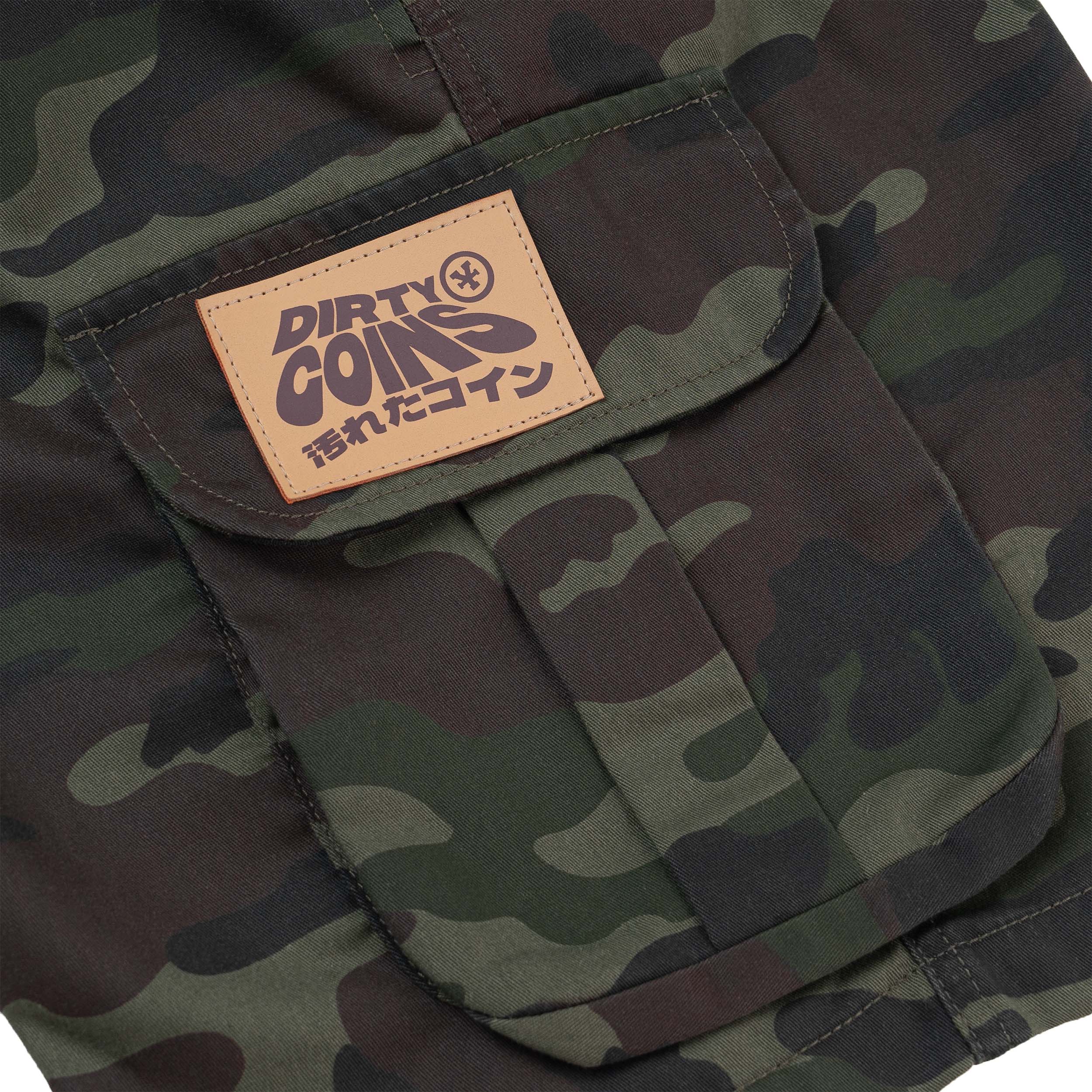Quần Ngắn DirtyCoins Patched Camo Cargo Shorts