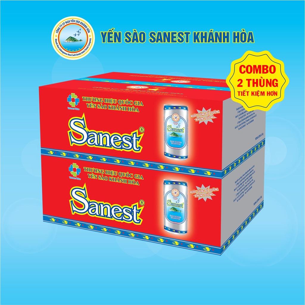 [Combo 2 thùng] Nước giải khát Yến sào Khánh Hòa Sanest đóng lon 190ml, thùng 30 lon