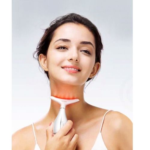 Máy Massage kéo căng bằng điện siêu âm, dụng cụ nâng cơ, giảm nhăn, tái tạo collagen chống chảy xệ làm đẹp da chuyên vùng cổ, tráng và mặt + Tặng Máy Massage Cầm Tay Nâng Cơ Mặt 3D Giảm Stress