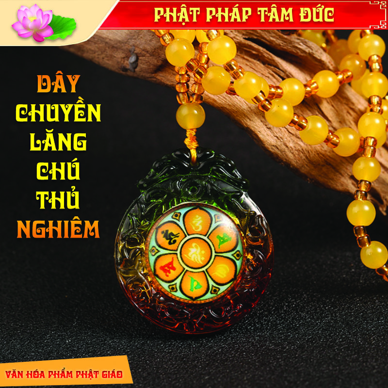 Dây Chuyền CHÚ THỦ LĂNG NGHIÊM - OM MANI PADME HUM - Chữ PHẠN, Mang Bình An Cho Chủ Nhân