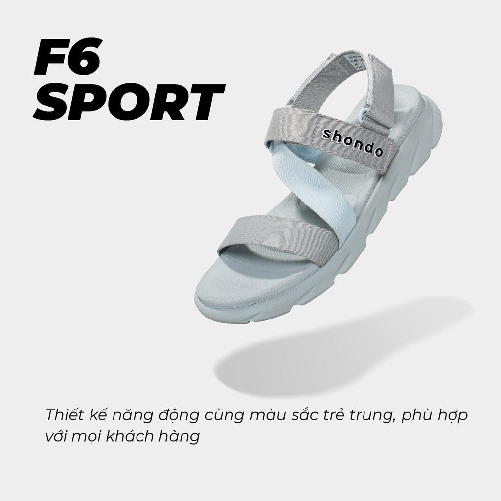 Giày Sandal Nữ Nam SHONDO F6 Sport 3 Màu - Đế Phylon Siêu Nhẹ, Thấm Hút Mồ Hôi Cực Tốt, Tháo Quai Hậu Làm Dép