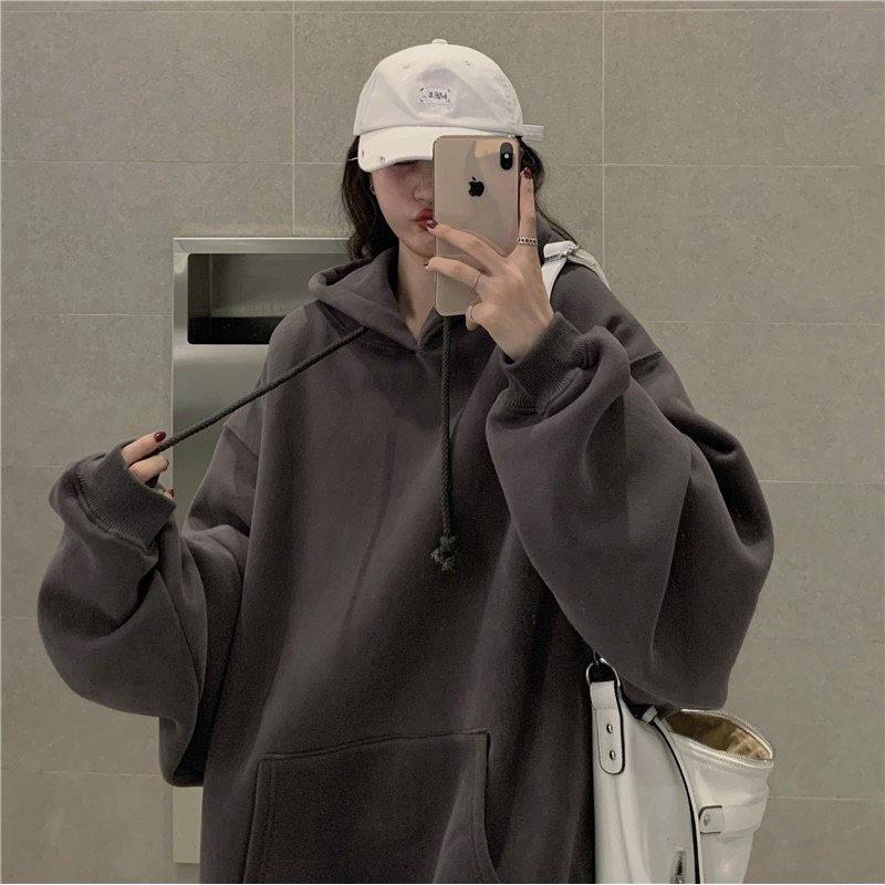 Áo Hoodie Nỉ bông TRƠN màu KEM/XÁM CHÌ UNISEX/Nam nữ unisex/ HOODIE TRƠN Jaystoree