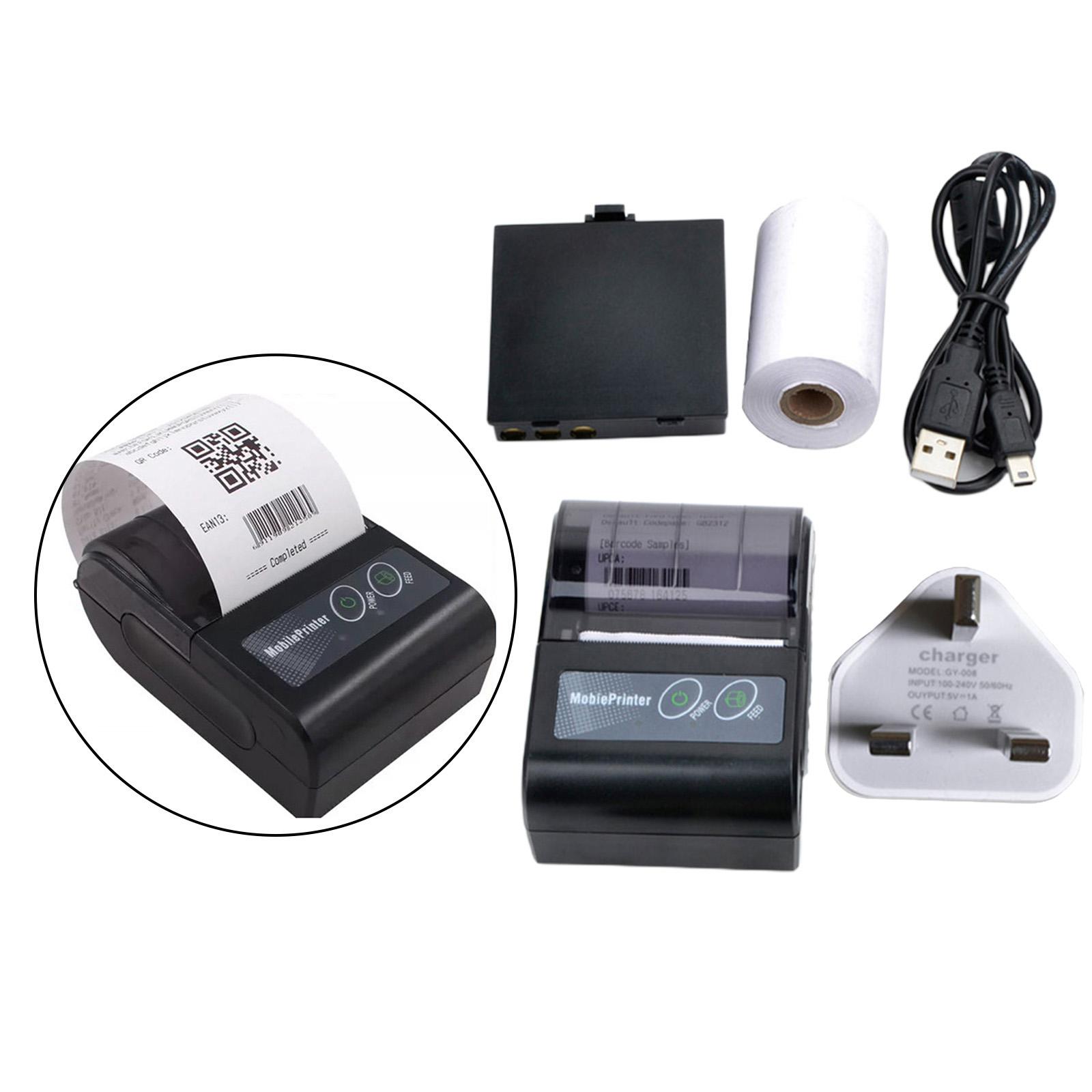Black Bluetooth Printer Bill Thermal Receipt Printer Paper for IOS New
