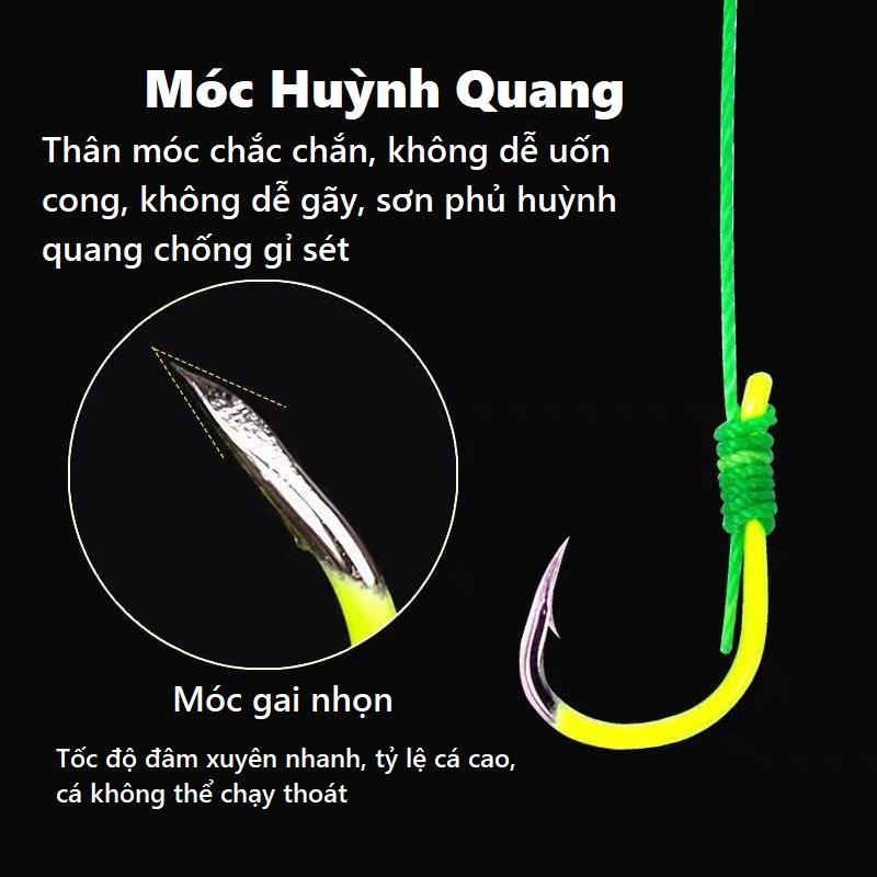 Bộ Thẻo Câu Cá Buộc Sẵn Lưỡi Đôi Câu Đài PKK05 Chất Liệu Dù Cao Cấp Có Huỳnh Quang Phát Store