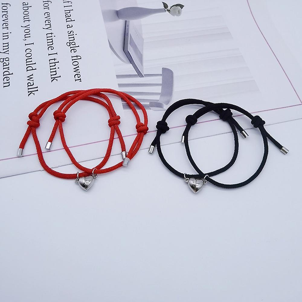Vòng đeo tay 2 chiếc Vòng đeo tay Bện BRAIDED BRAIDED ROPE Vòng đeo tay với tiếng chuông từ tính thề