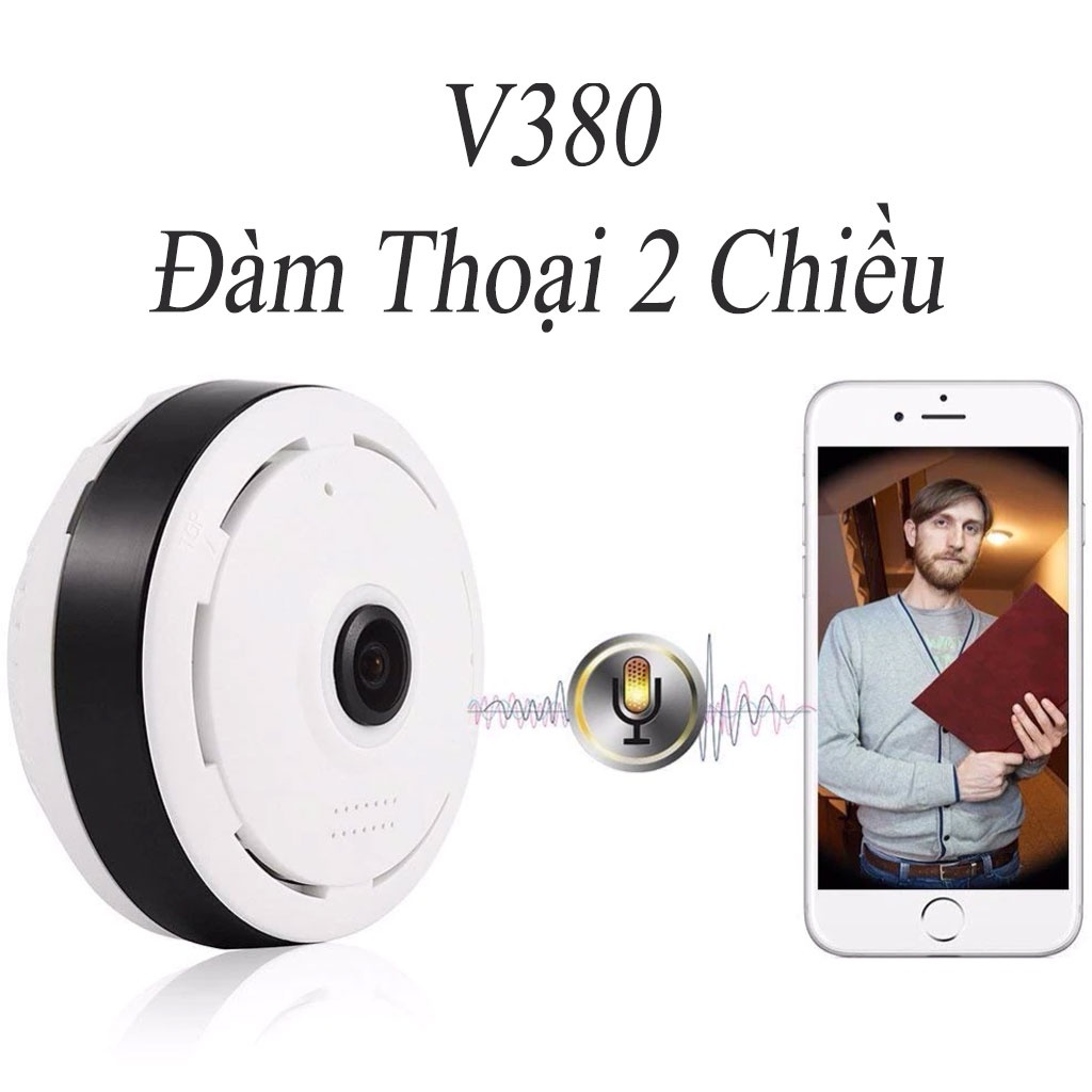 Camera Wifi Góc Rộng V380 Pro Toàn Cảnh Full Hd Gắn Trần Nhà Đàm Thoại Hai Chiều, Cảnh Báo Trộm Quan Sát Rõ Nét Ngày Và Đêm