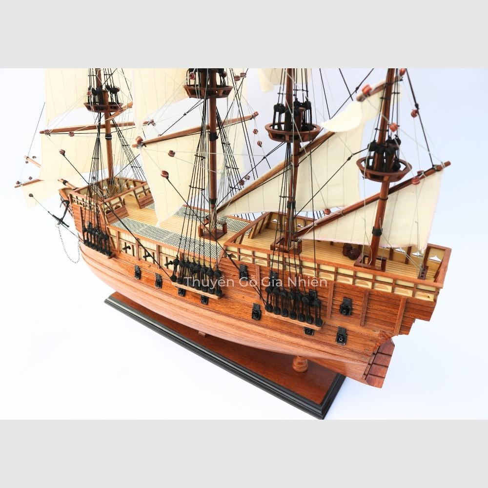 Mô Hình Thuyền Gỗ Phong Thủy Dạng Thuyền Cổ MARY ROSE Chính Hãng Hàng Xuất Khẩu Chất Lượng Cao