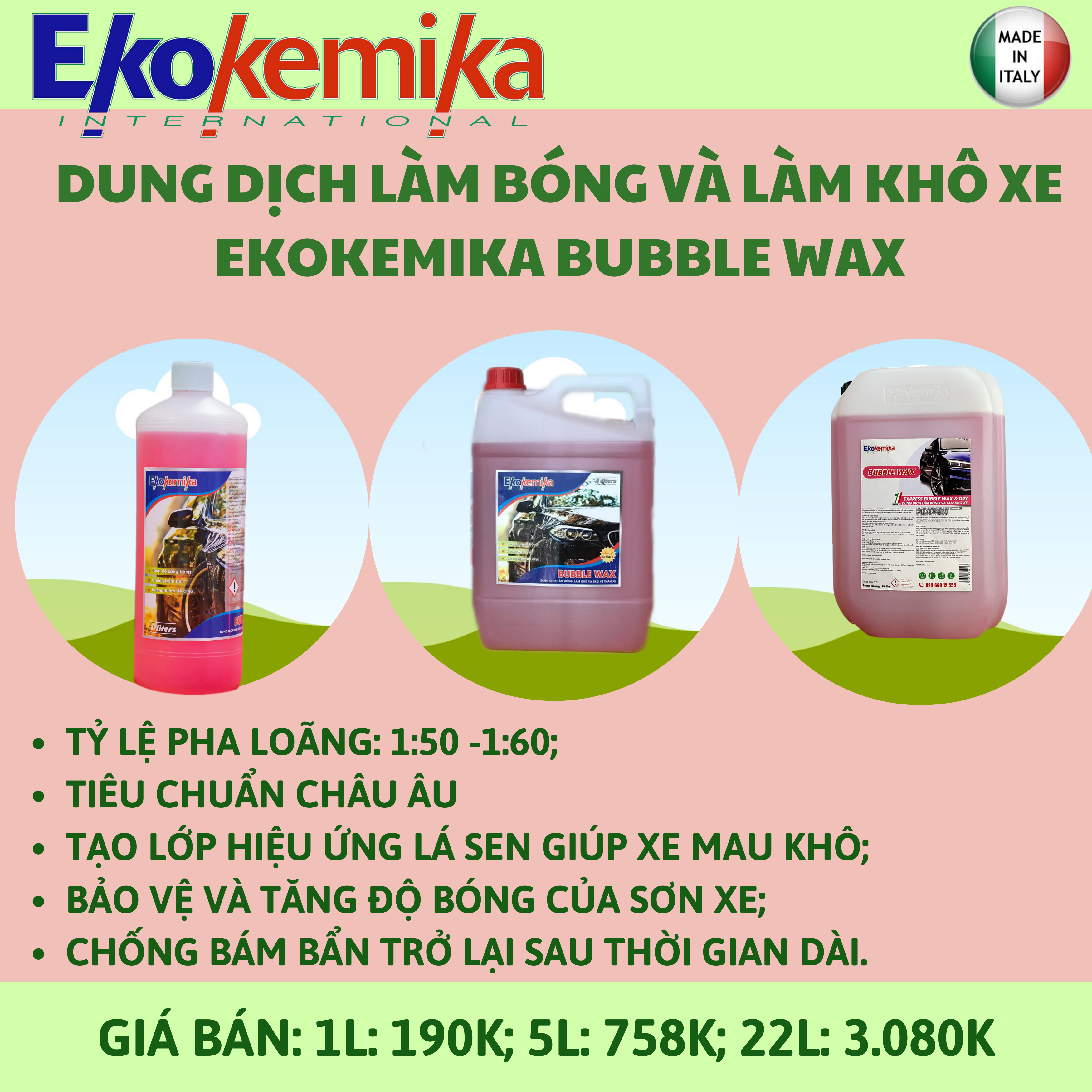 DUNG DỊCH LÀM BÓNG THÂN XE NHANH SIÊU ĐẬM ĐẶC BUBBLE WAX -5L