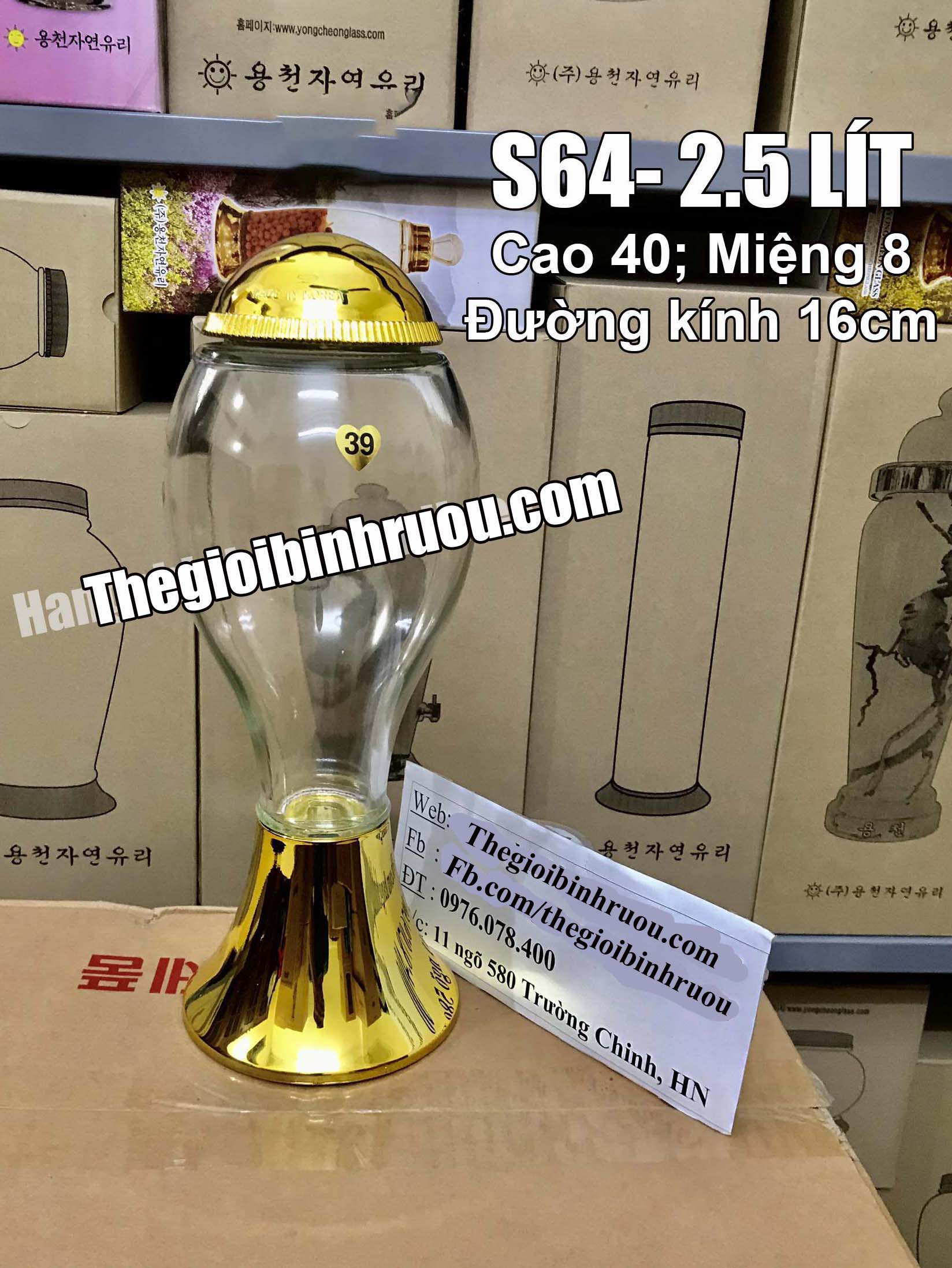 Bình Thủy Tinh Ngâm Rượu Hàn Quốc 2.5L - Bình Hình Trứng