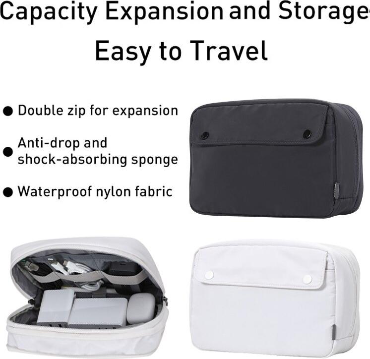 Túi phụ kiện vải dù chống thấm nước Baseus Track Series Extra (Waterproof/ Dirt-resistant, Double Case, Digital Device Storage Bag) - Hàng chính hãng