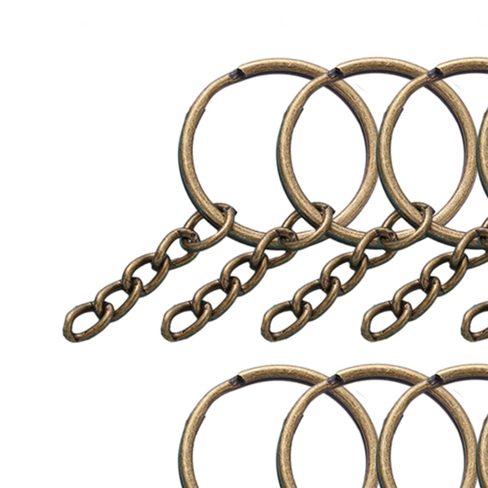 30Pcs Split Keyrings with Chain 1" 25mm Keychain Rings Key Chain Rings Set for DIY Crafts
