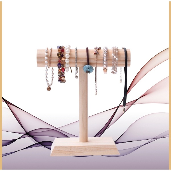 Kệ gỗ treo trang sức đồng hồ đeo tay dây chuyền giá để bàn được làm từ gỗ thông tự nhiên