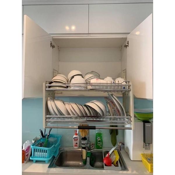 Giá Bát Nâng Hạ Tủ bếp INOX304, Bộ Chuyển Động Giảm Chấn Thông Minh - BẢO HÀNH TRỌN ĐỜI
