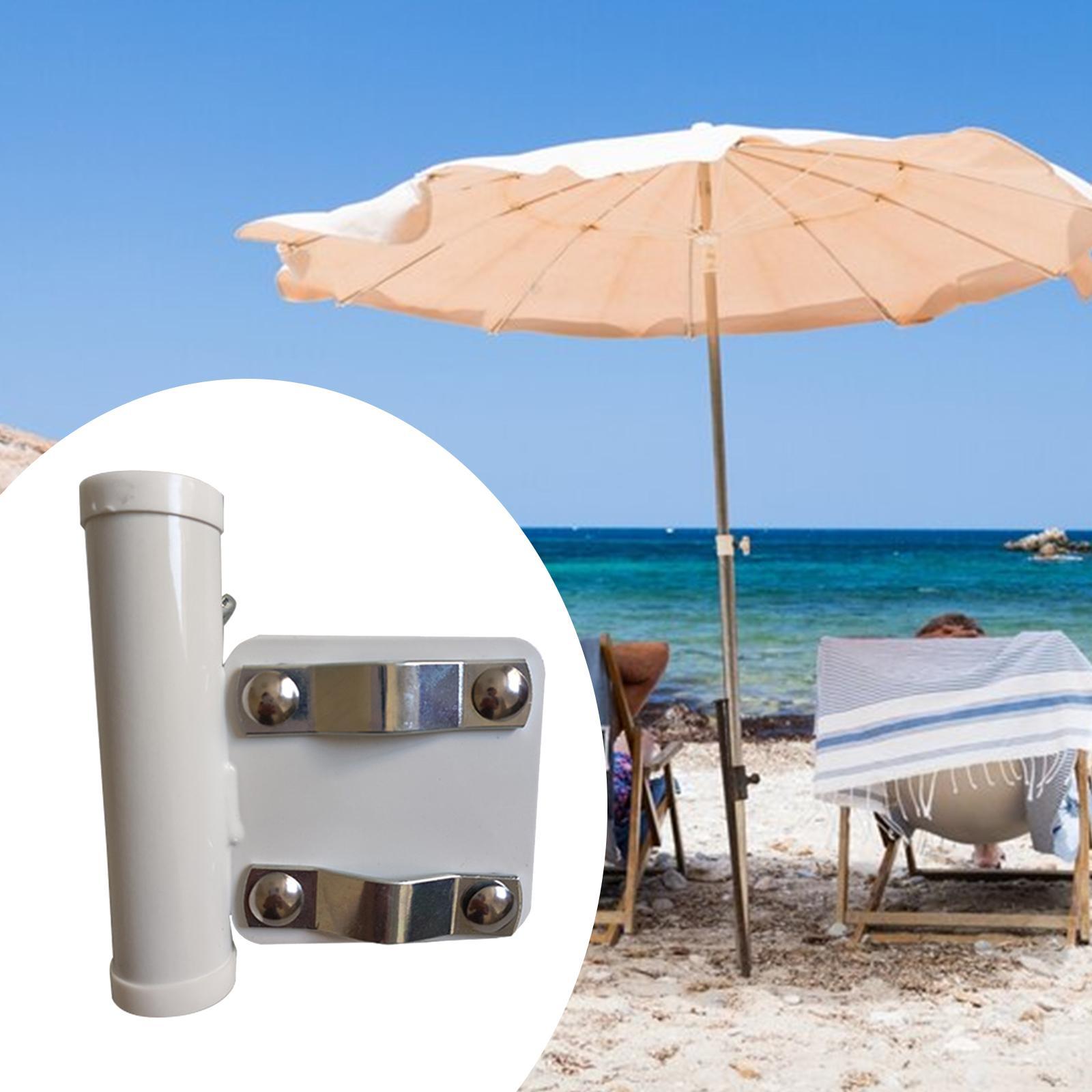 1 Piece Garden Umbrella Clamp Holder metal heavy duty umbrella Mount Clip Parasol Holder Sturdy Bracket Fixed Clip for Deck Railing Outdoor Fence