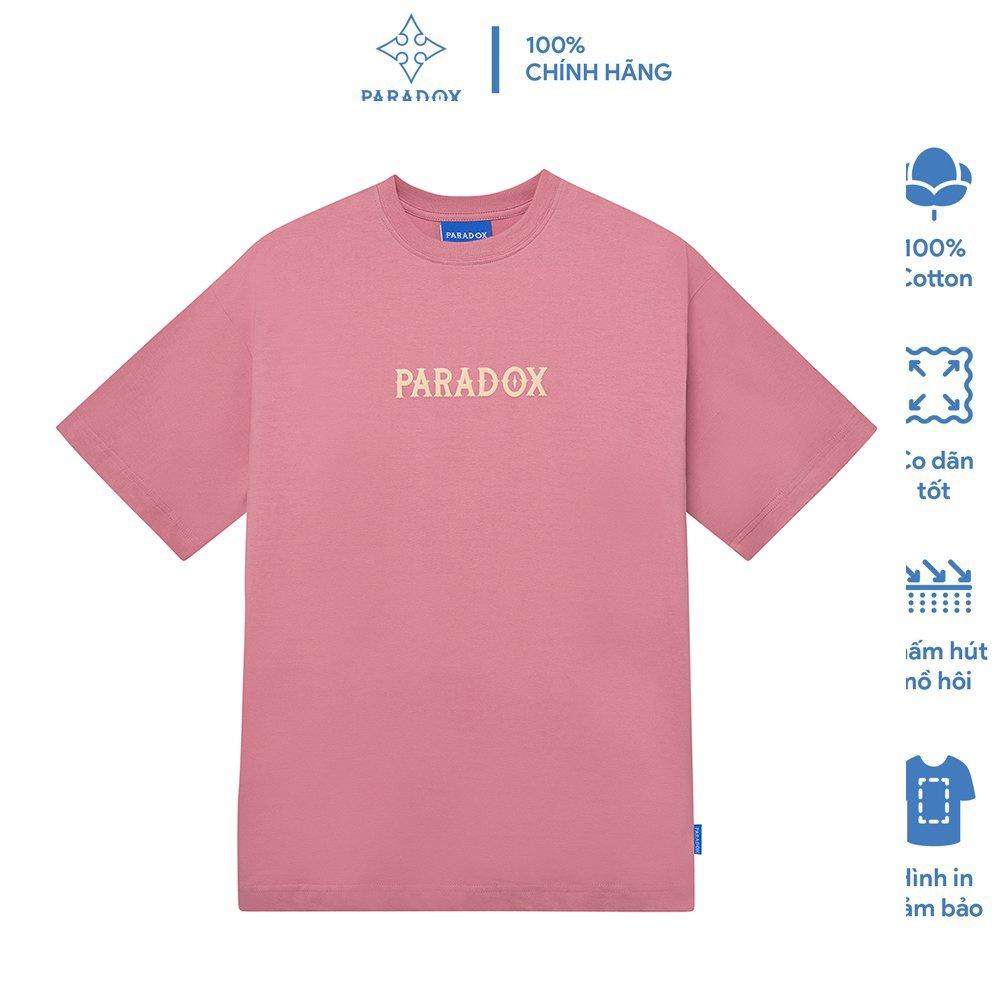 Áo thun form rộng Paradox tay lỡ - Unisex - In hình - SUPERIOR GRASSY - Màu hồng đậm