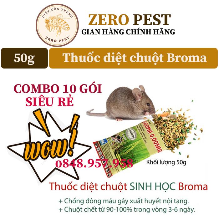 COMBO 10 GÓI THUỐC DIỆT CHUỘT SINH HỌC BOROMA 50G, DIỆT CHUỘT HIỆU QUẢ 100%