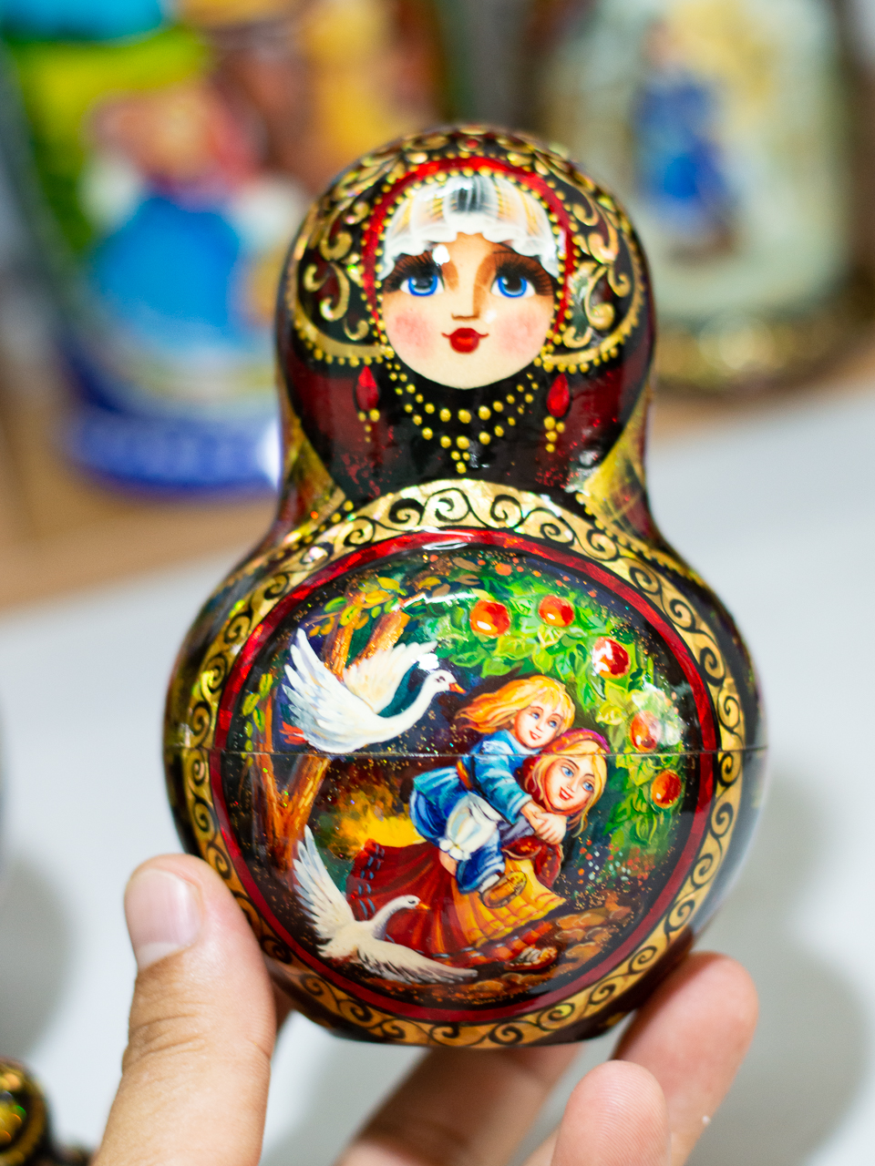 BỘ BÚP BÊ NGA MATRYOSHKA 10 LỚP CAO 22CM VẼ HOA VĂN "CHUYỆN CỔ TÍCH PUSHKIN" CỰC ĐẸP VÀ SANG TRỌNG ĐỘC ĐÁO