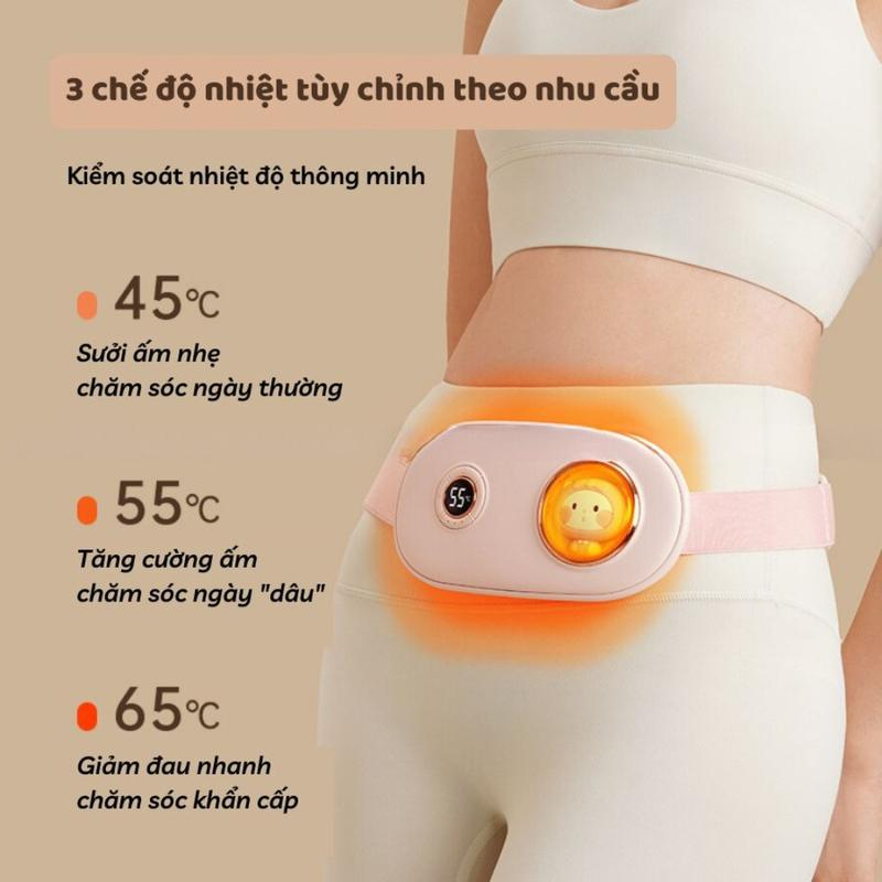 Đai chườm nóng và massage bụng giảm đau bụng kinh nguyệt cho nữ đến kì với 3 mức độ nóng cực nhanh và massage  tiện lợi, Thời Lượng Pin Dài Mới Nhất 2024