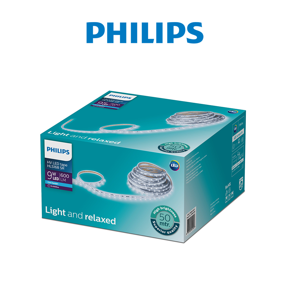 Đèn LED dây Philips HLS168 Cuộn 50m - Công suất 9W, ánh sáng vàng, ánh sáng trắng