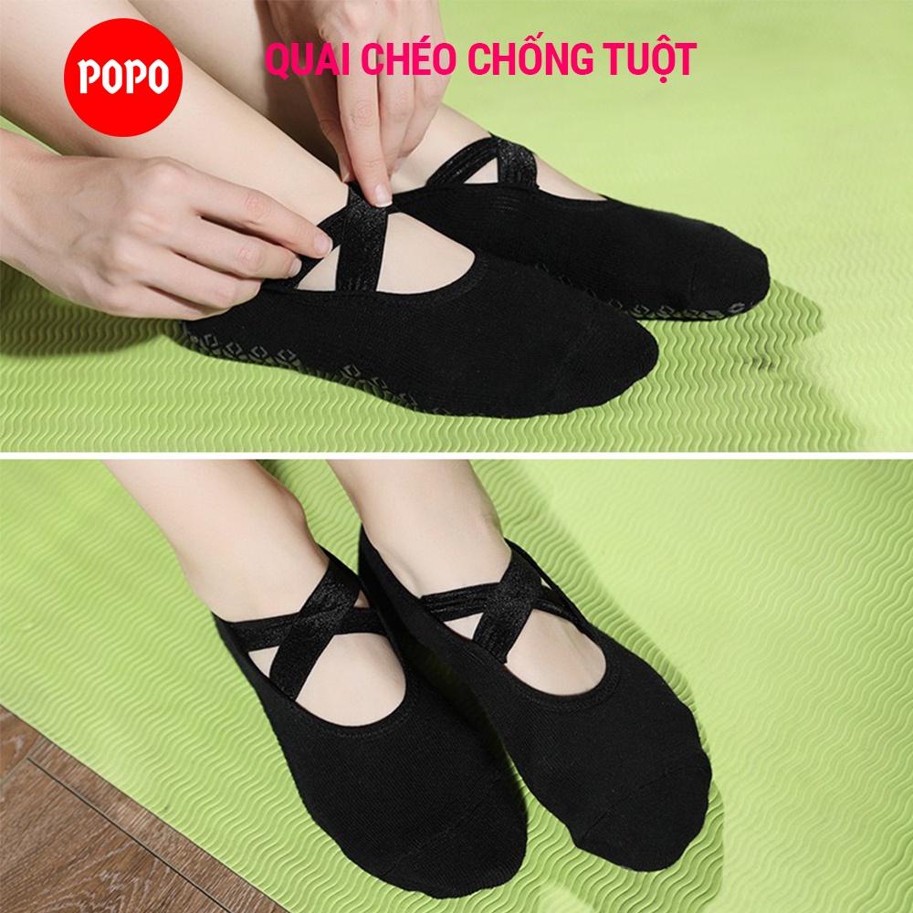 Tất yoga POPO quai chéo, vớ yoga chống trượt dùng tập thể dục đảm bảo an toàn